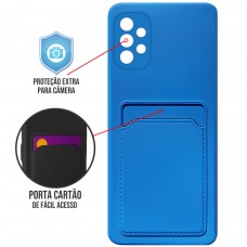 Capa para Samsung Galaxy A72 - Emborrachada Case Card Azul